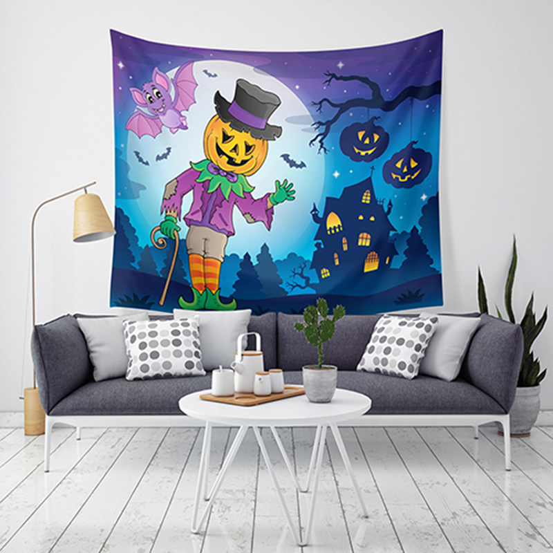 

Halloween Tapestry Pumpkin Print Wall Hanging Tapestry Art Home Decor For Halloween Decorations