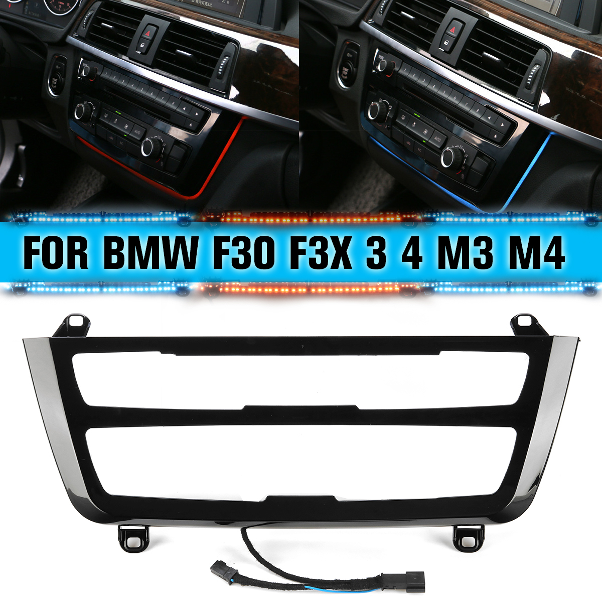 For BMW F30 F3X 3 4 M3 M4 Illuminated LCI AC//radio Trim Retrofit LED ABS