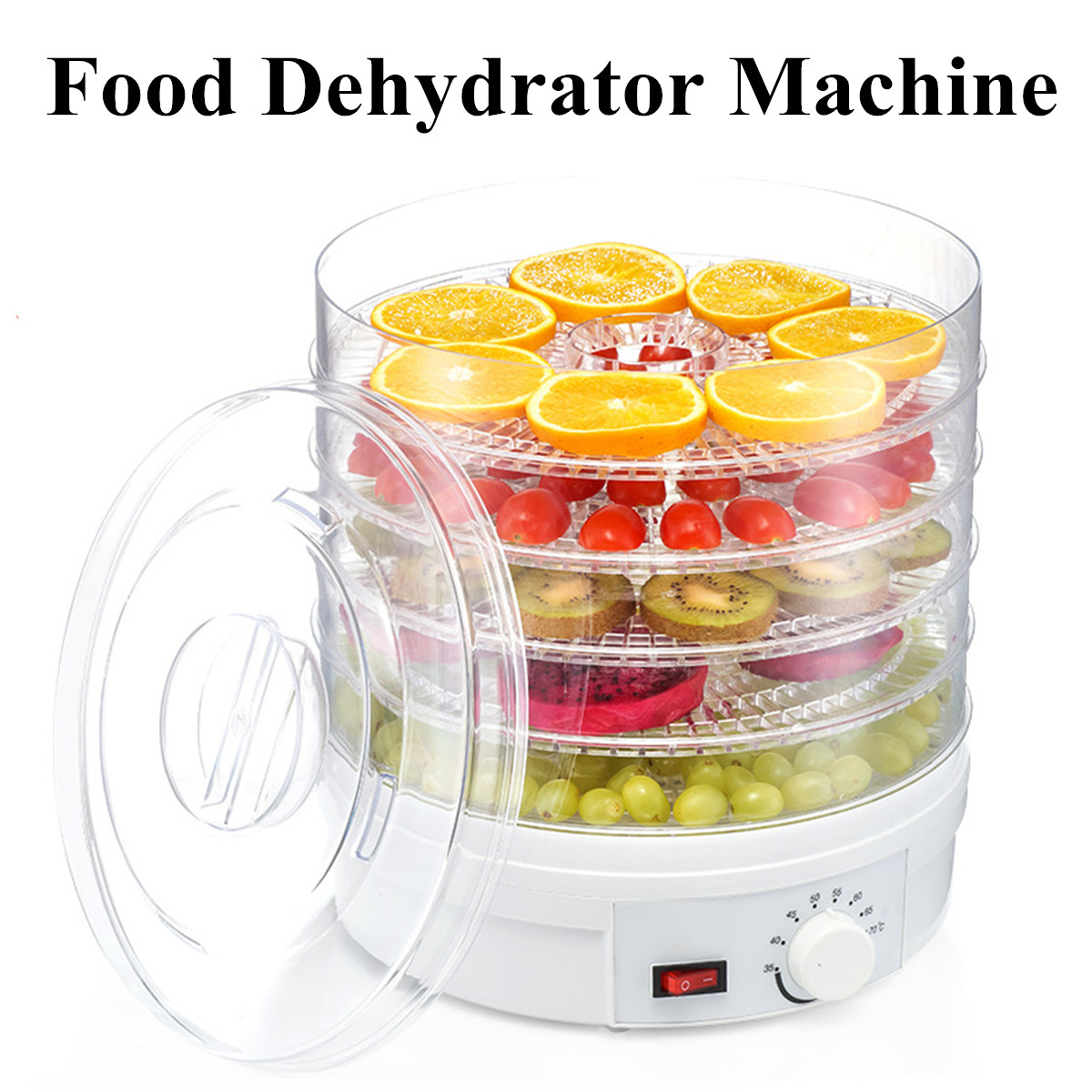 110V 350W 5 Trays Food Vegetable Dehydrator Fruit Meat Dryer Drying Machine 16