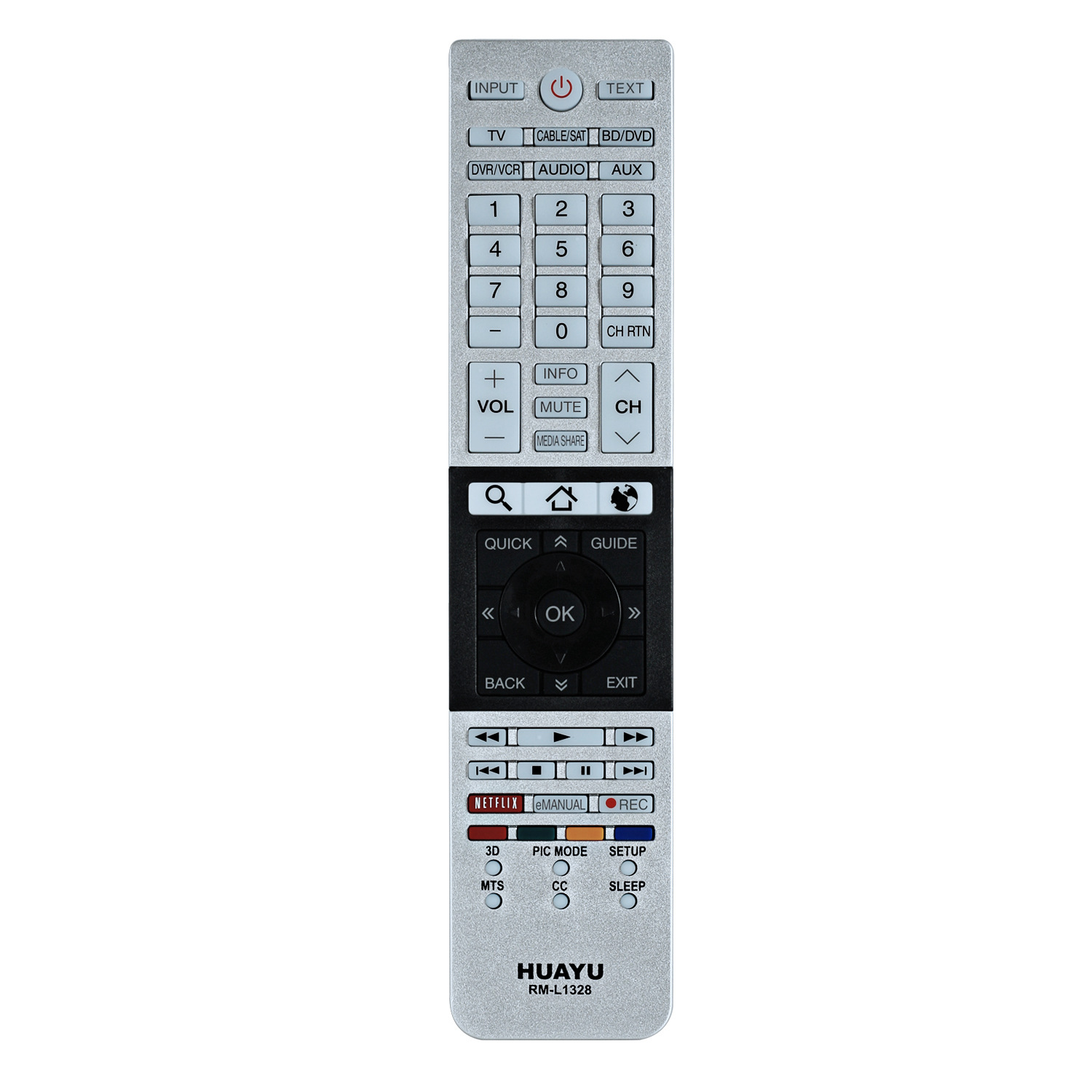 

HUAYU RM-L1328 TV Remote Control for Toshiba LCD SMART 3D TV CT-90296 CT-90429