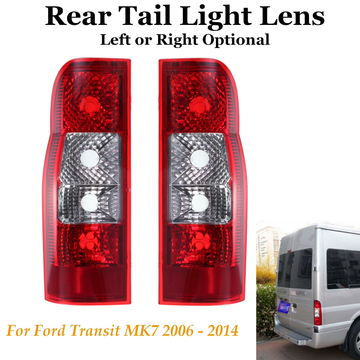 Ford Transit Mk7 2006-2014 Clear Rear Tail Light Lamps Pair Left & Right