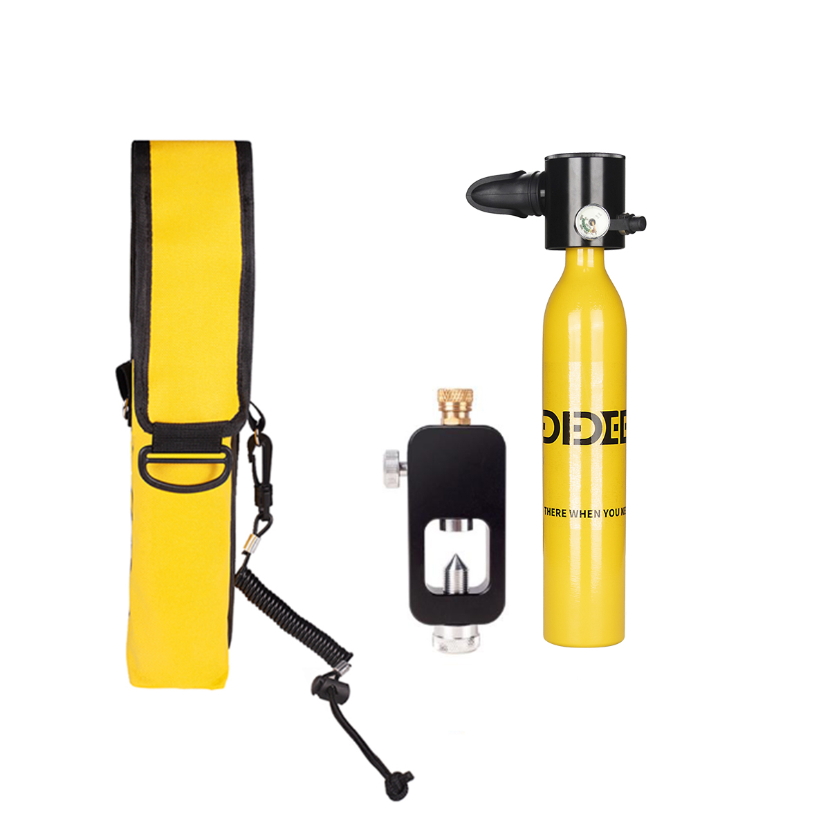 

Diving Set Equipment 0.5L Mini Scuba Oxygen Cylinder Underwater Diving Accessory Tool Air Oxygen Tank W/ Adapter & Storage Bag