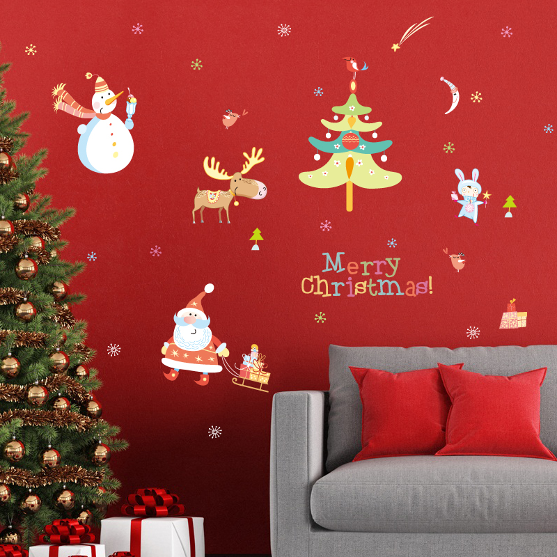 

Miico SK6039 Christmas Sticker Cartoon Wall Stickers Removbale Waterproof For Kids Room Decoration