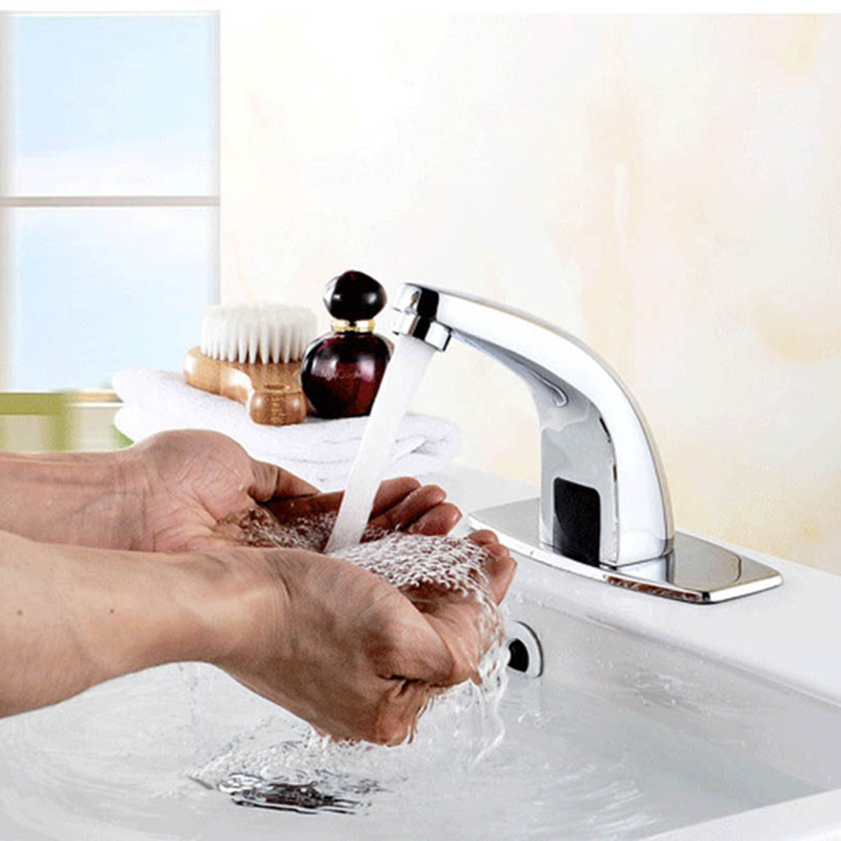 

Zinc Alloy Automatic Infrared Sensor Kitchen Basin Sink Faucet Smart Touchless Sink Mixer Hot Cold Tap Single Handle Dec