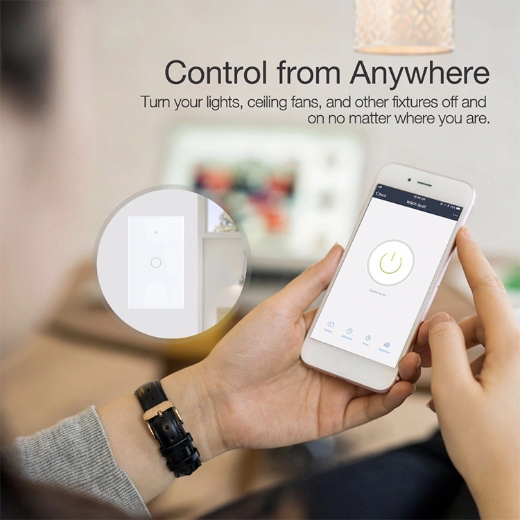 Bakeey 10A RF433+WIFI Smart Home Wall Touch Switch 1/2/3 Gang US Type Neutral Line Tempered Glass APP Remote Controller Work with Amazon Alexa 10
