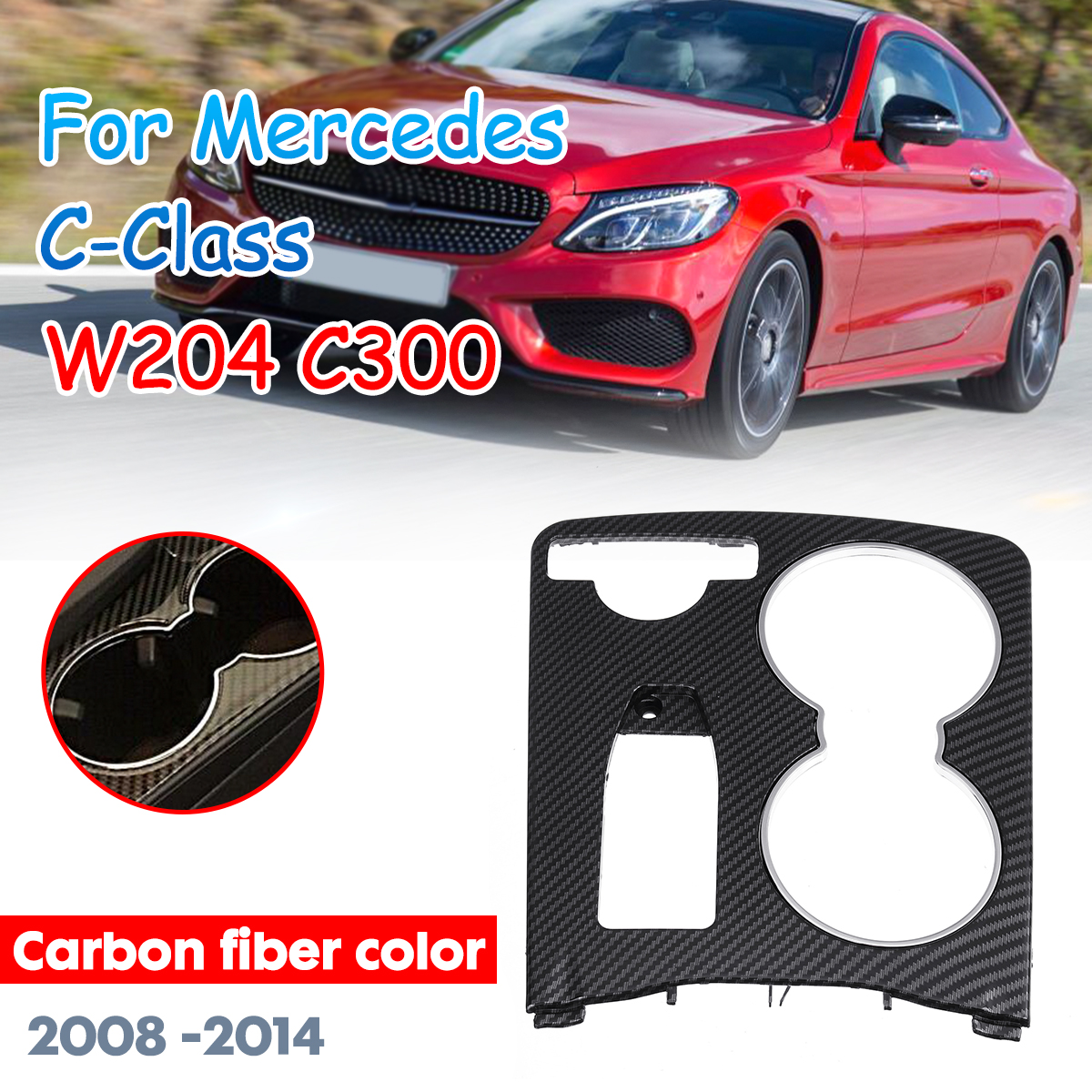 Carbon Fiber Center Instrument Panel Trim Cover For Benz C Class W204 2012-2014