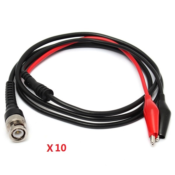 1pc BNC Male Plug Q9 to Dual Hook Alligator Clip Test Probe Cable Lead HP 