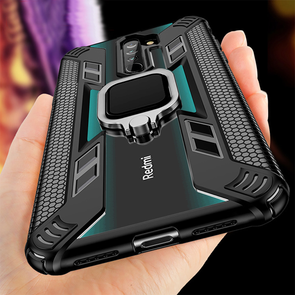 

Bakeey Armor Shockproof Ring Holder Hard PC Protective Case For Xiaomi Redmi Note 8 Pro Non-original