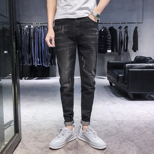 Elastic Men's Jeans Casual Slim Feet Pants Trend Men's Long Pants