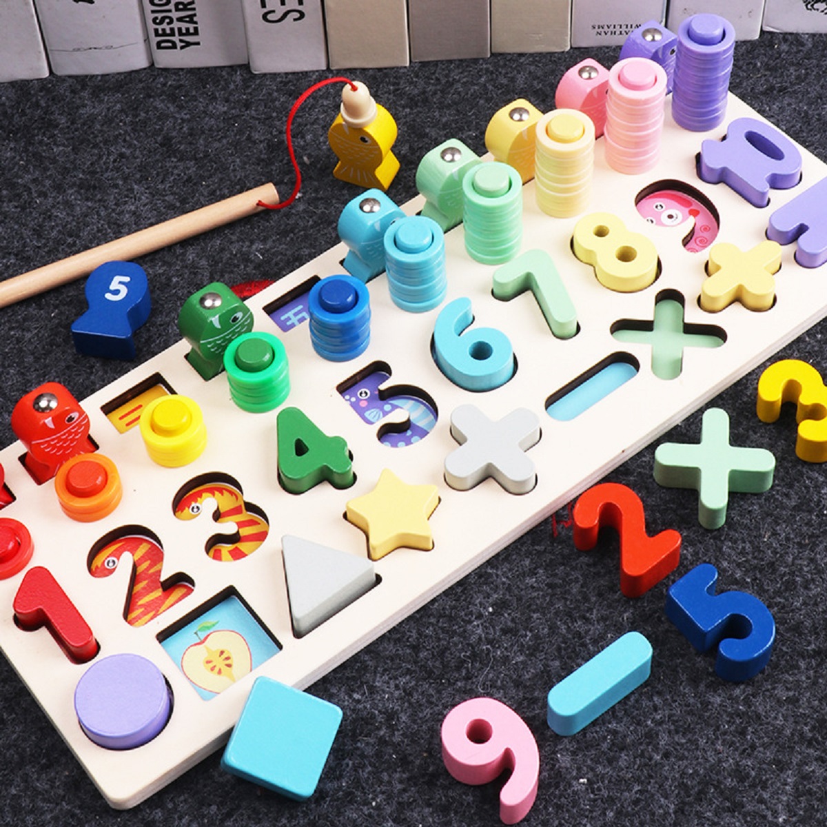 

Counting Board Nursery Learning Shape Pairing Montessori Math Toys Wooden Baby Gift