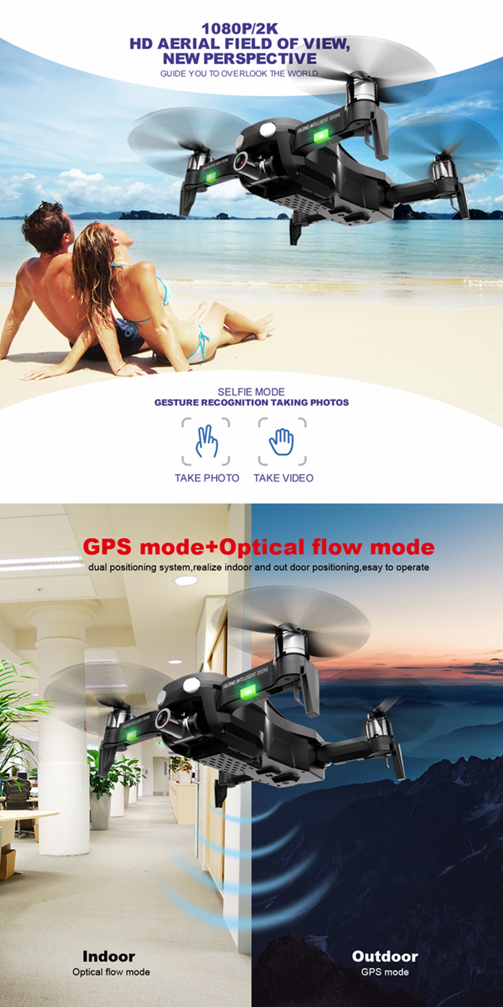 FQ777 F8 GPS 5G WiFi FPV w/ 4K HD Camera 2-axis Gimbal Brushless Foldable RC Drone Quadcopter RTF 5