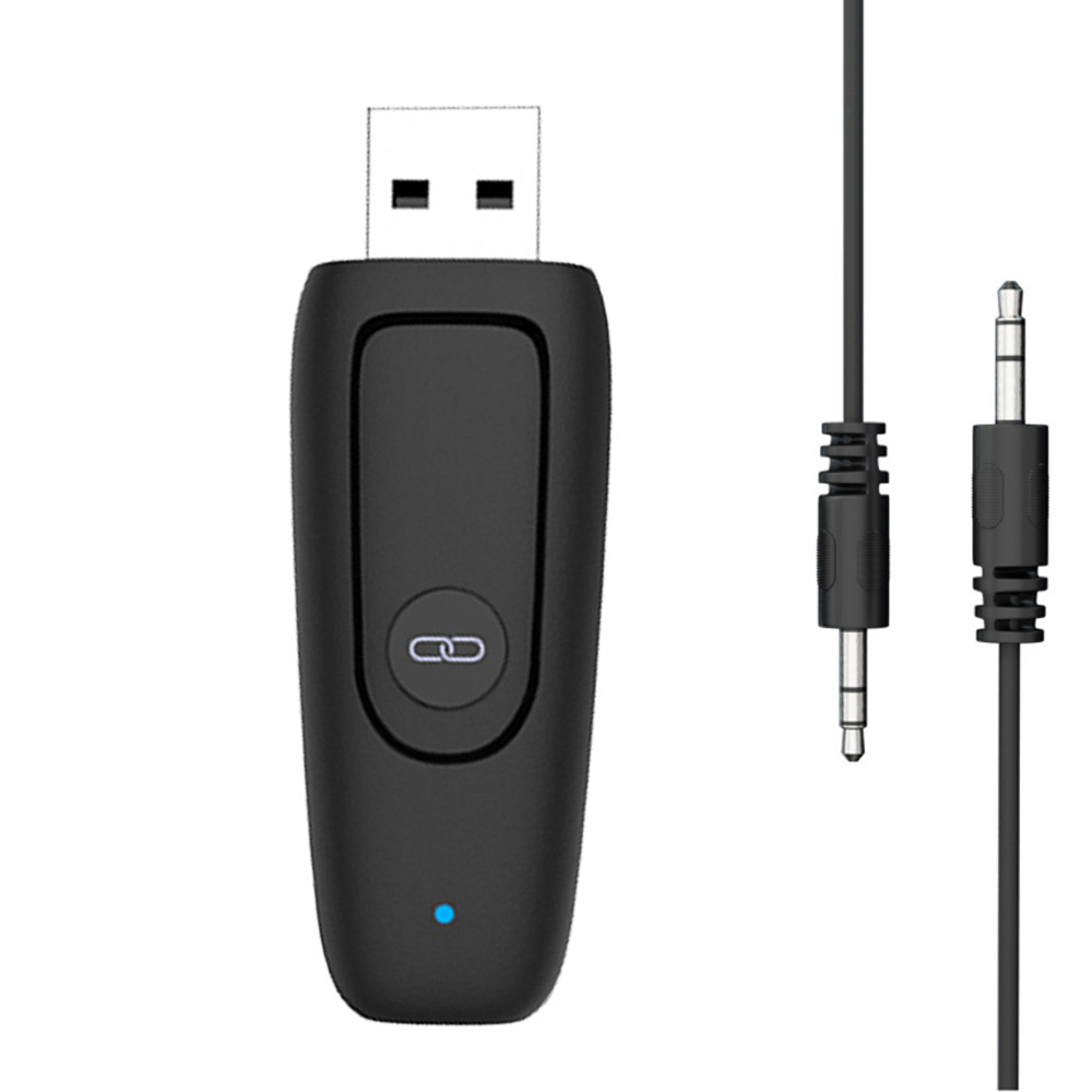 

BT-9 USB Bluetooth 5.0 Адаптер 2-в-1 Беспроводной Аудио Приемник Передатчик 3,5 мм AUX Разъем для Авто Домашнего ТВ Комп