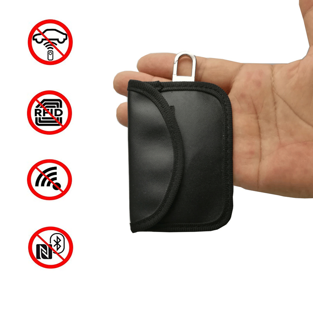 

Car Key Signal Blocker Case Faraday Cage Fob Pouch Keyless PU leather Bag 10.5 X 6.5CM