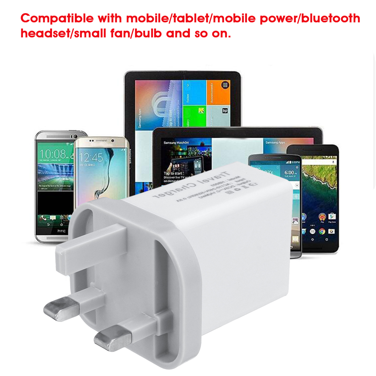 Universal 18W 5V 2.1A Power Plug Charging Adapter for Mobile Phone Tablet Speaker UK Plug 12