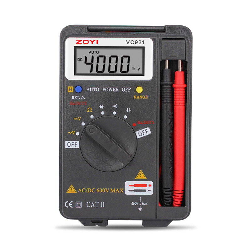 

ZOYI VC921 Mini Multimeter Pocket Tester Portable Digital Autoranging 4000 Counts AC DC Voltmeter Ohm Capacitance Meter Mini