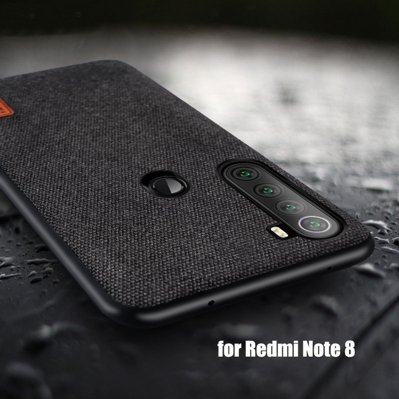 

Bakeey Luxury Fabric Splice Soft Силиконовый Edge противоударный защитный Чехол для Xiaomi Redmi Note 8 Неоригинальный