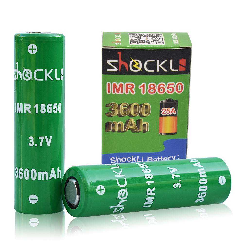 

ShockLi 18650 3600mAh Flat Top High Drain 20A 3.7V Li-ion Rechargeable Battery For Flashlight E Cigs - 2PCS+Battery Case