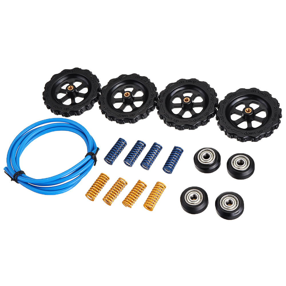 

4pcs Hotbed Leveling Spring + 625zz Plastic Pulley + 1M 2*4mm Blue PTEF Tube with 10*25Nuts Kit for 3D Printer Part