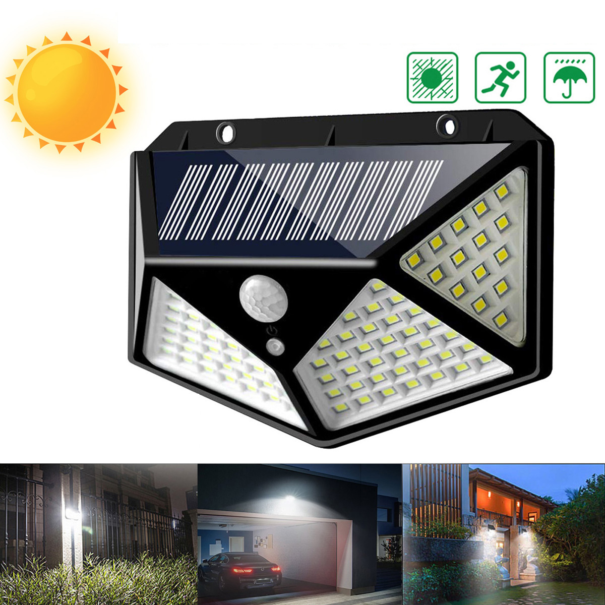 

114 LED Outdoor Solar Power PIR Motion Sensor Wall Light Waterproof Garden Lamp