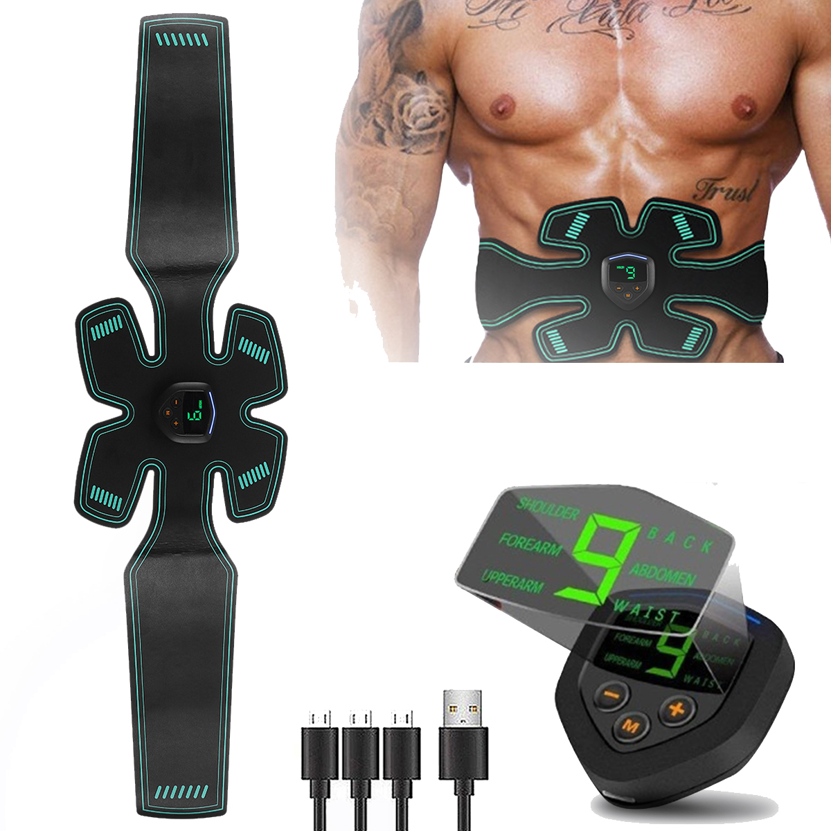 

KALOAD электрический тренажер для мышц живота USB аккумуляторная стимулятор красоты тела