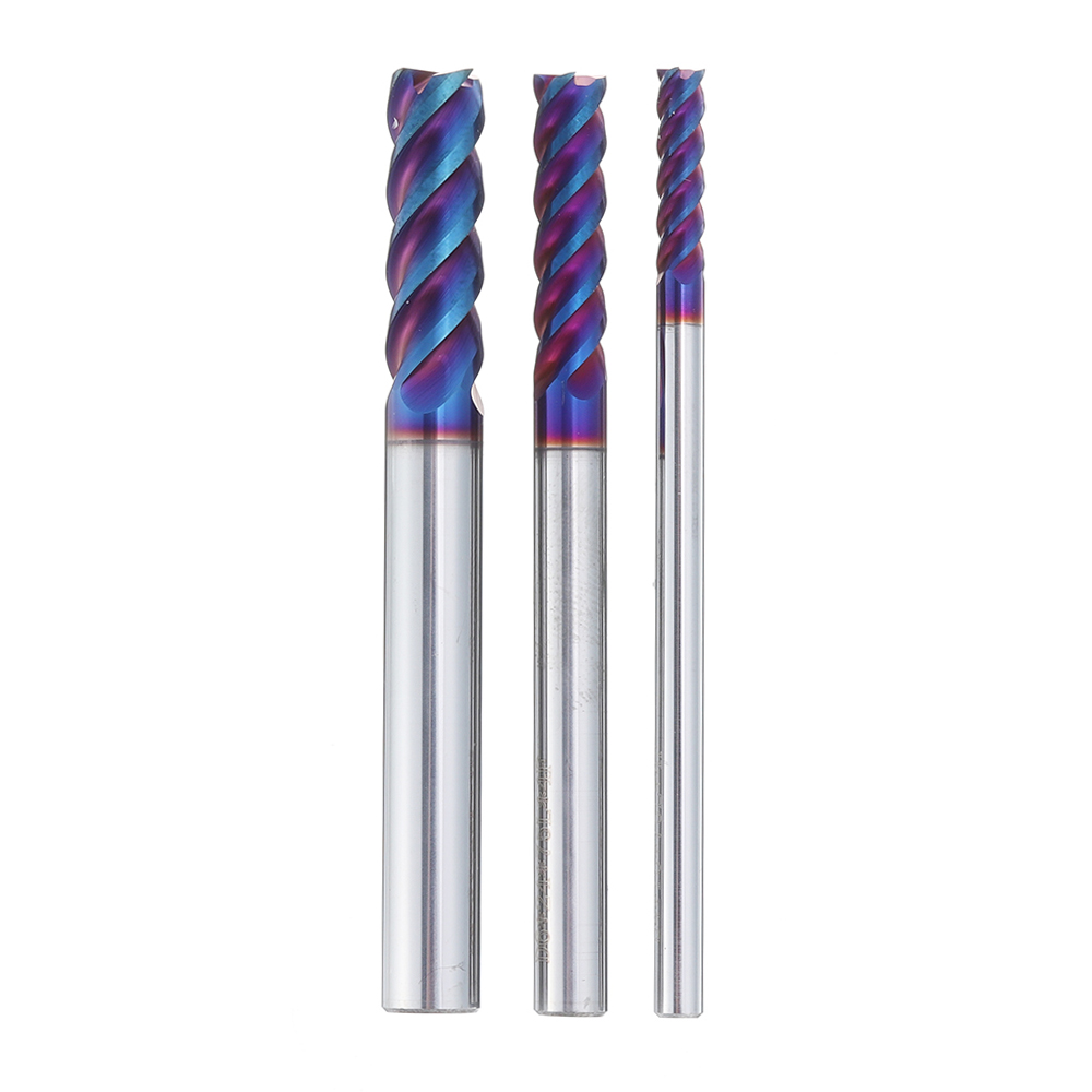 

Drillpro D4/5/6/8/10mm HRC60 4 Flutes Milling Cutter L75mm Blue NACO Coated Tungsten Carbide Milling Cutter CNC Tool