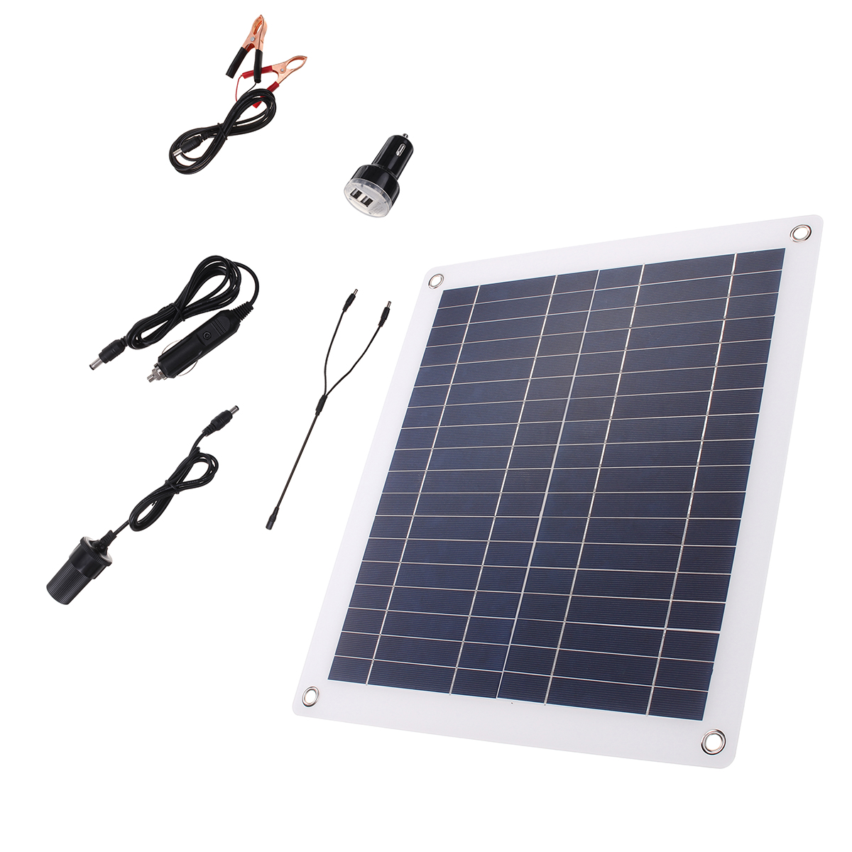 

25W Solar Panel Dual USB Battery Charger For Camping Outdoor Working