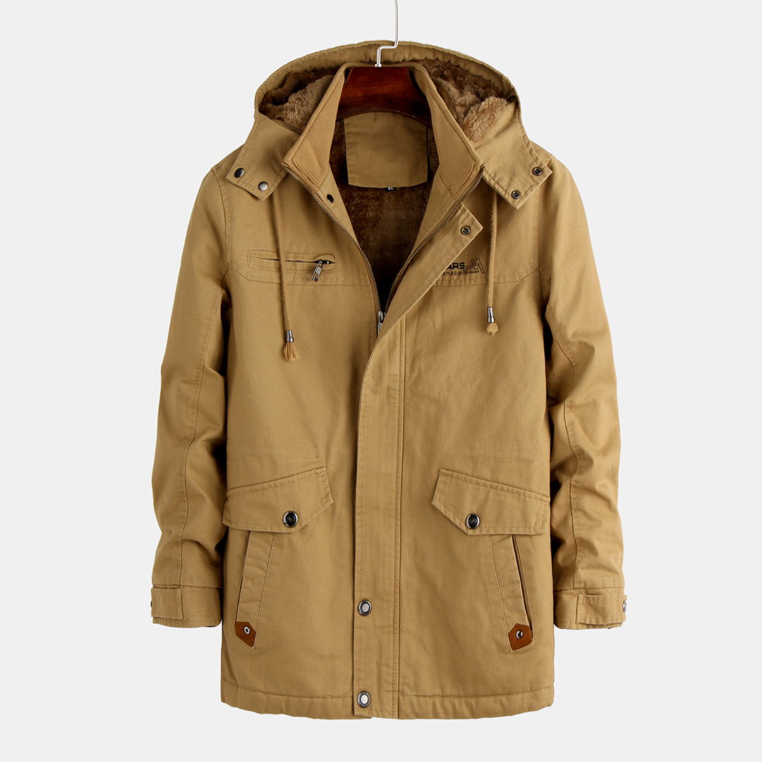 

Mens Outdoor 100% Cotton Pockets Jacket Thickened Warm Coats