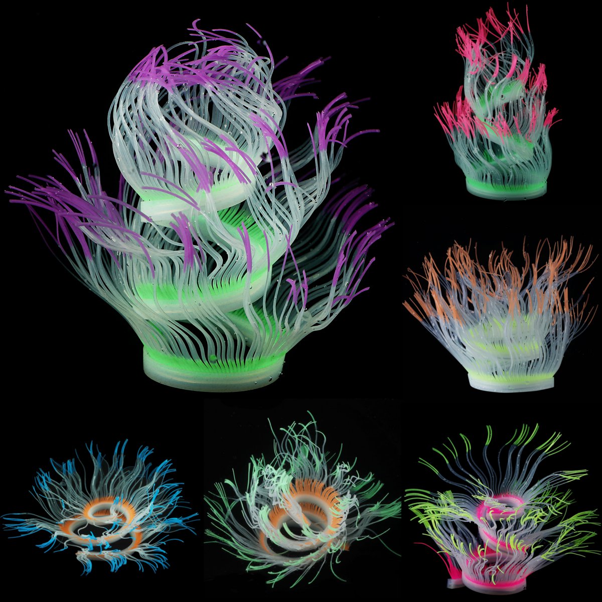 

Aquarium Fish Tank Decor Silicone Sea Anemone Plant Artificial Coral Ornament Aquarium Decorations