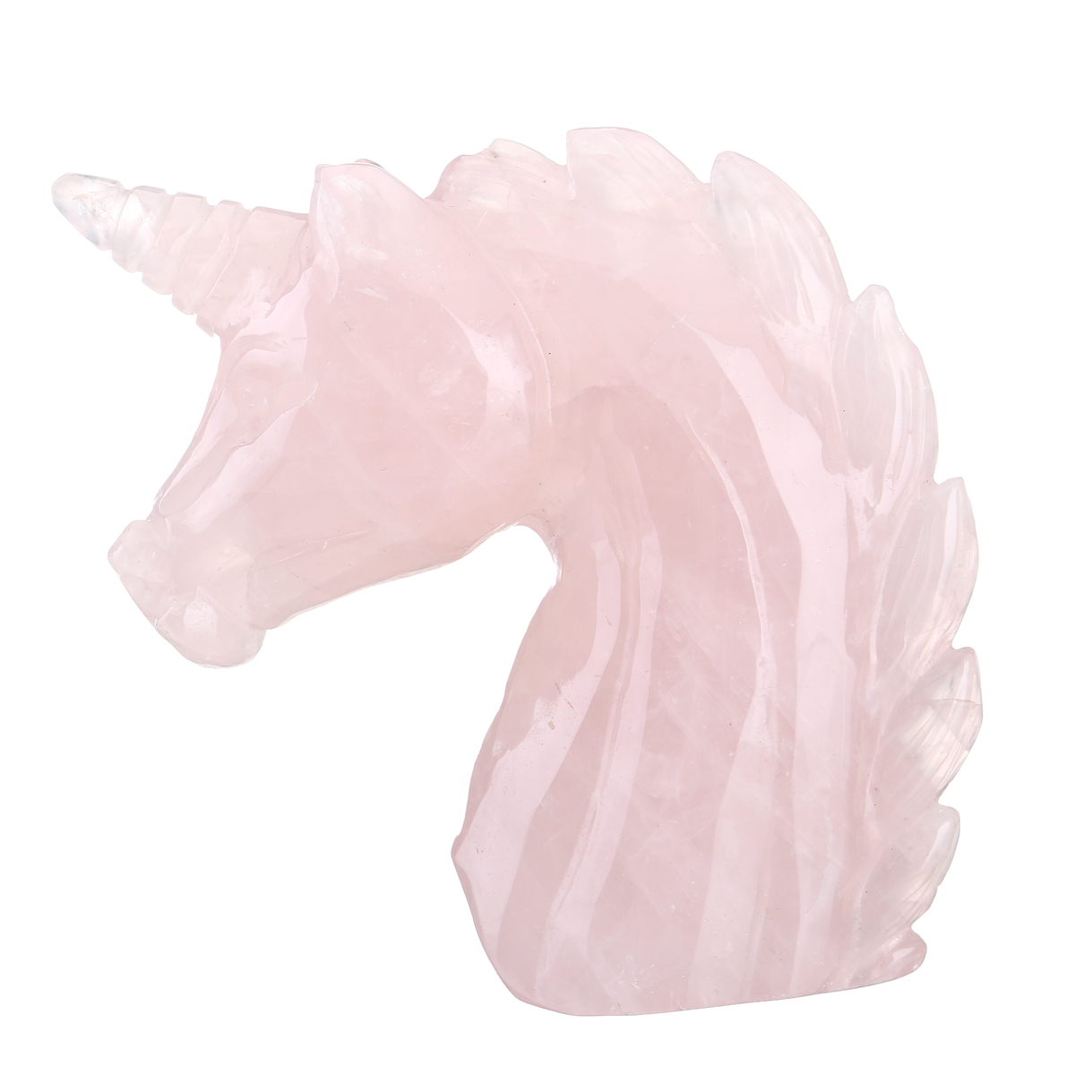 

Large Natural Pink Rose Gemstone Quartz Hand Carved Unicorn Crystals Reiki Healing Stone Statue Decoration