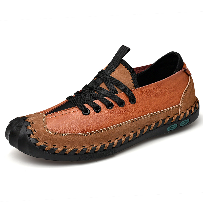 

Stylish Color Spicing Soft Leather Comfy Casual Oxfords