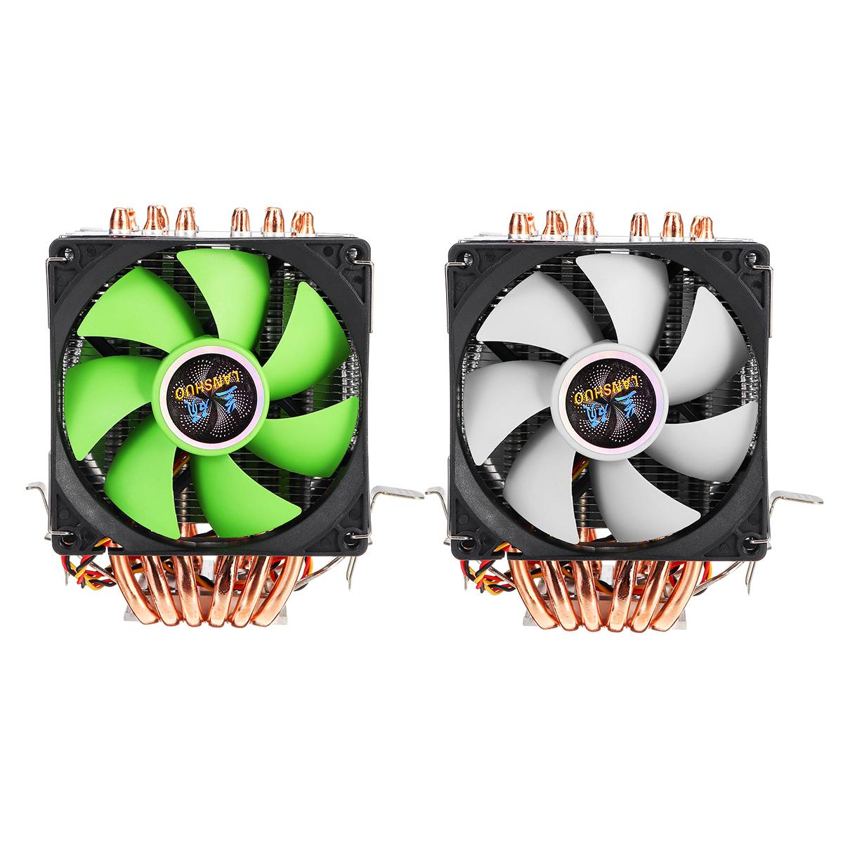Aurora 3 Pin Double Fan 6 Copper Tube Dual Tower CPU Cooling Fan Cooler Heatsink for Intel AMD 2