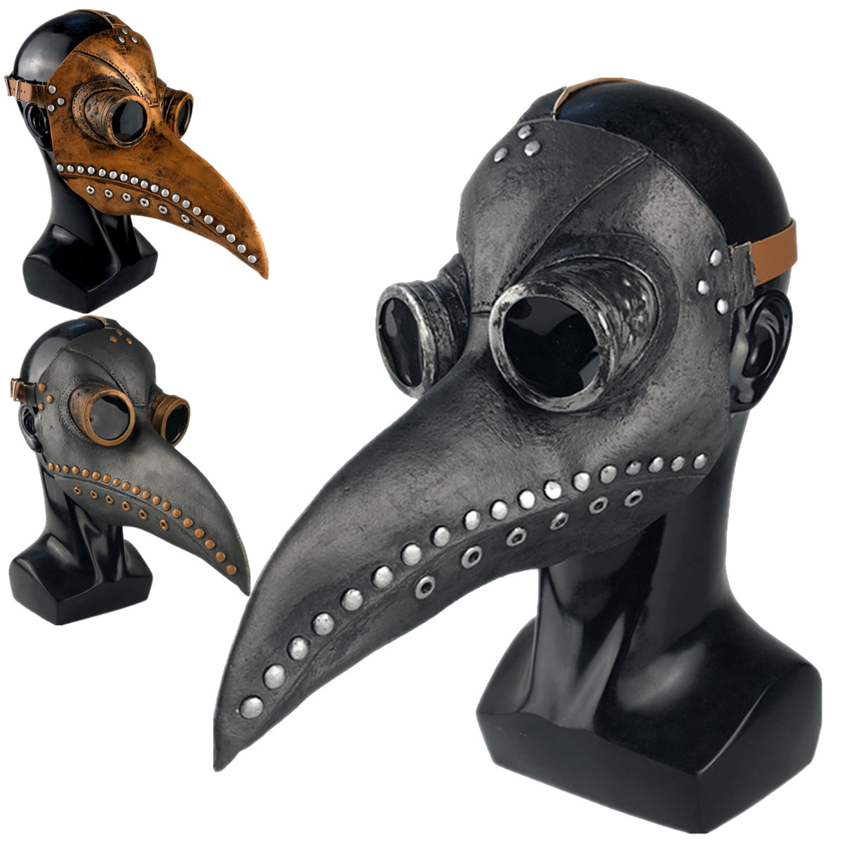 

Halloween Cosplay Steampunk Plague Doctor Mask Bird Beak Props Retr Gothic Masks