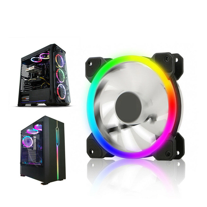 

12CM 6 Pin 12 Modes Adjustable Colorful RGB LED Silent Computer Case Cooling Fan for PC Computer Case