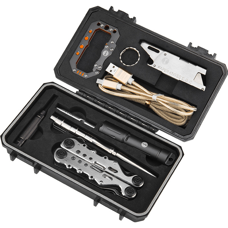 

IPRee® 10 In 1 EDC Multifunctional Tools Kit Case Waterproof Emergency Survival Box Outdoor Camping