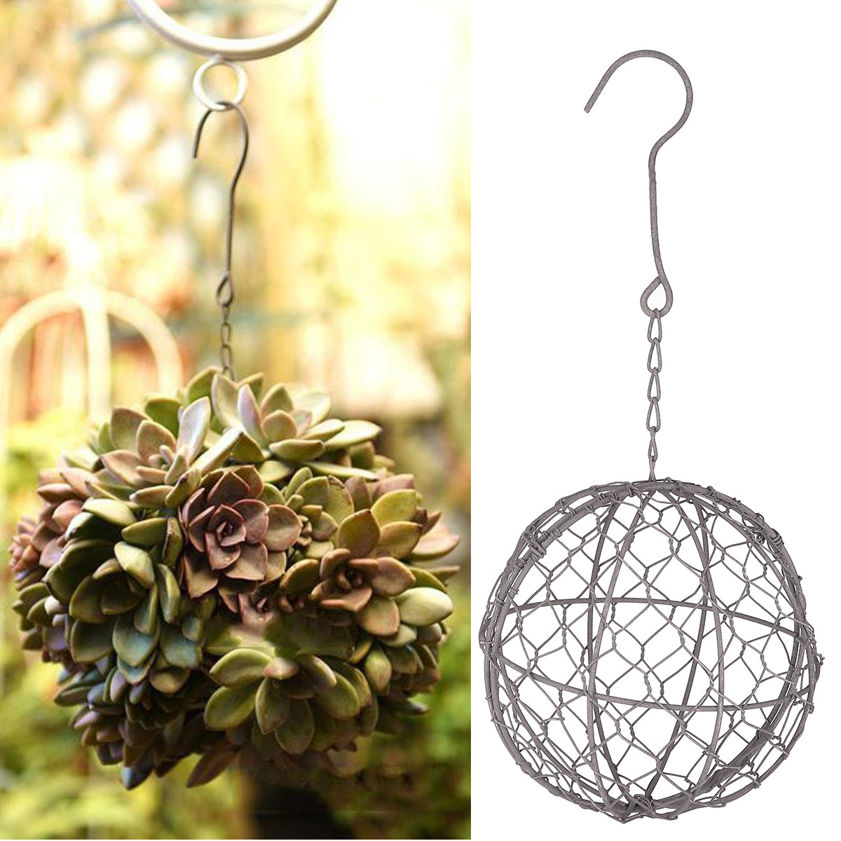 

Hanging Planters Flower Pot Iron Iron Wire Succulent Pot Wall Succulent Planters Rustic Plant Holder Decorations