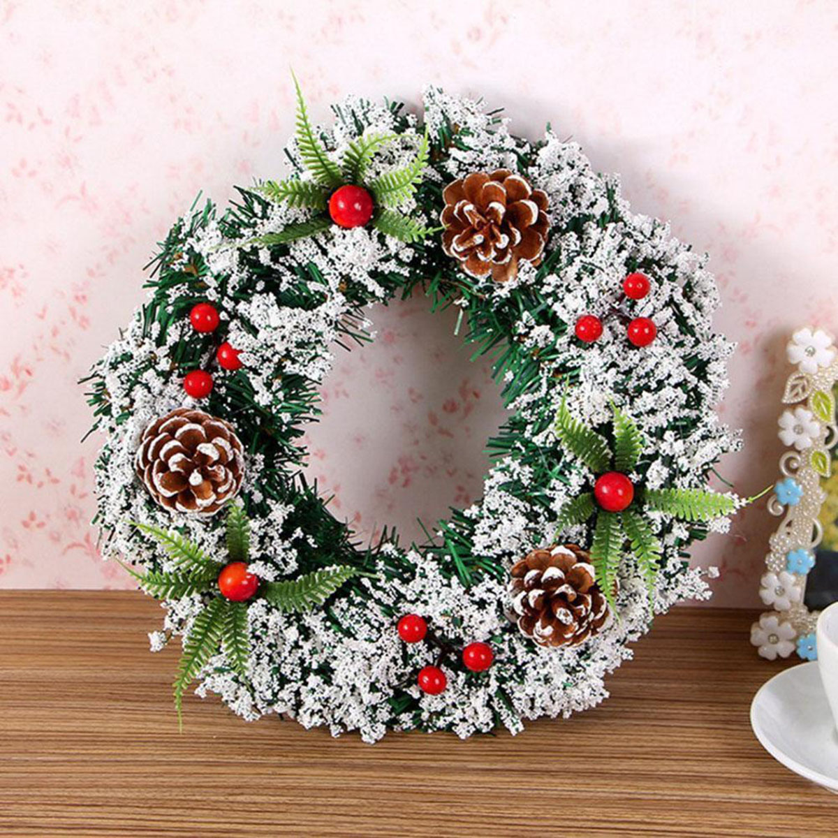 

Christmas Wreath Decor For Xmas Party Door Wall Hanging Home Garland Ornament Christmas Decorations