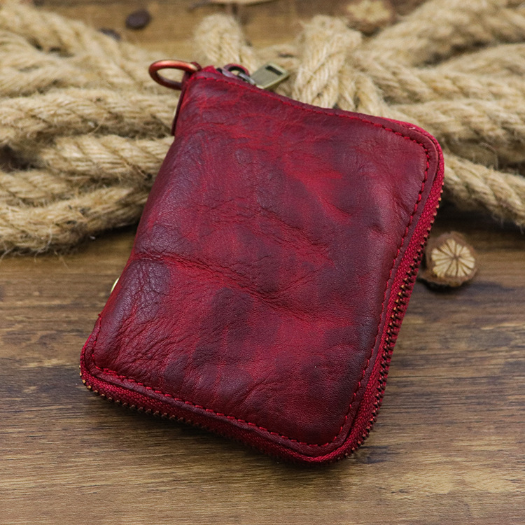 

Men Vintage Genuine Leather Card Holder Coin Bag Wallet