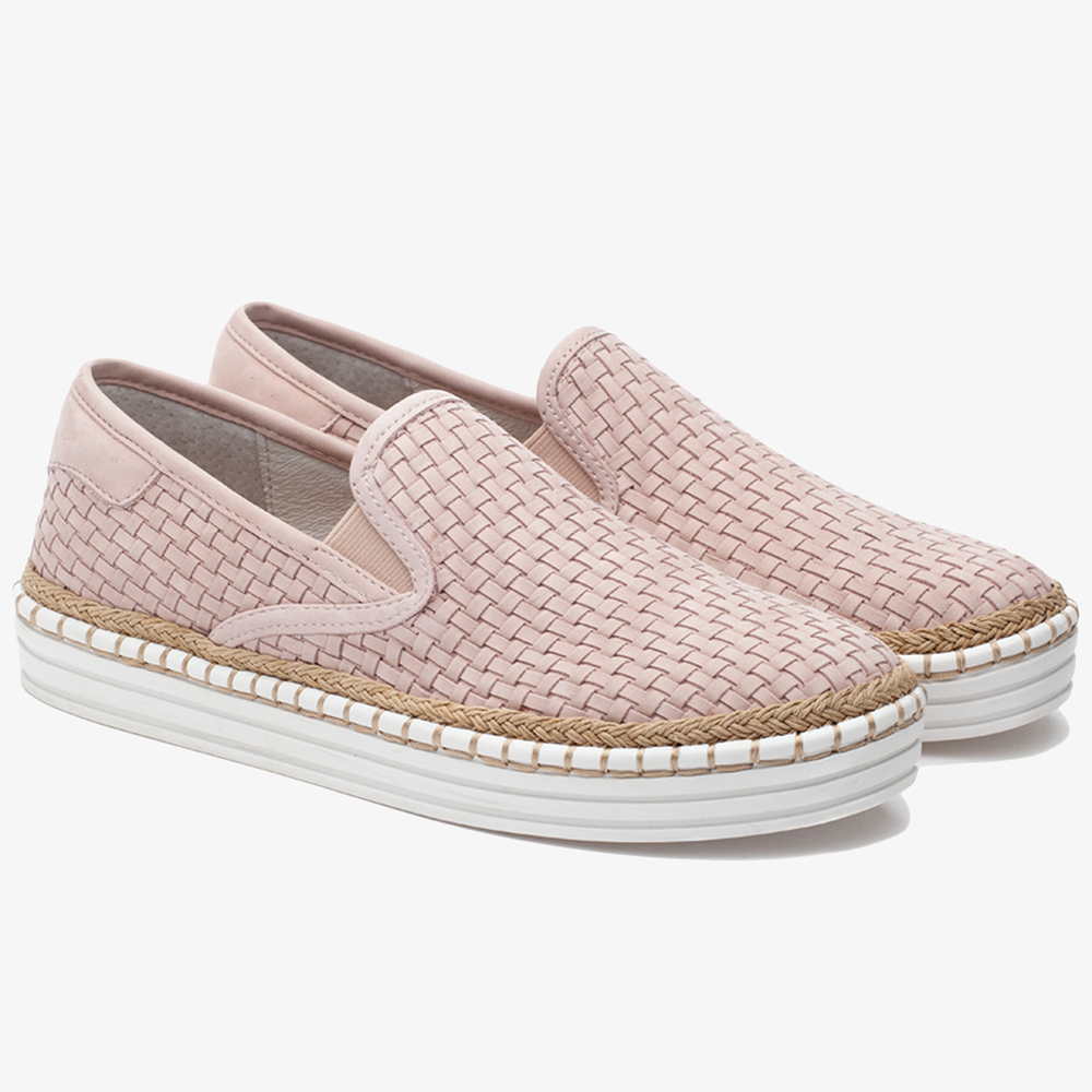 

Women Plus Size Elastic Band Weave Slip On Casual Flats Daily Loafers