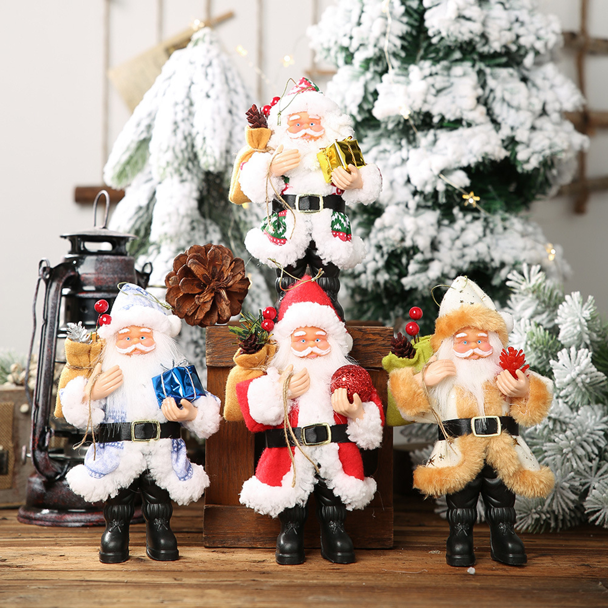 

Christmas Tree Hanging Santa Claus Crafts Resin Ornaments Home Party Decorations