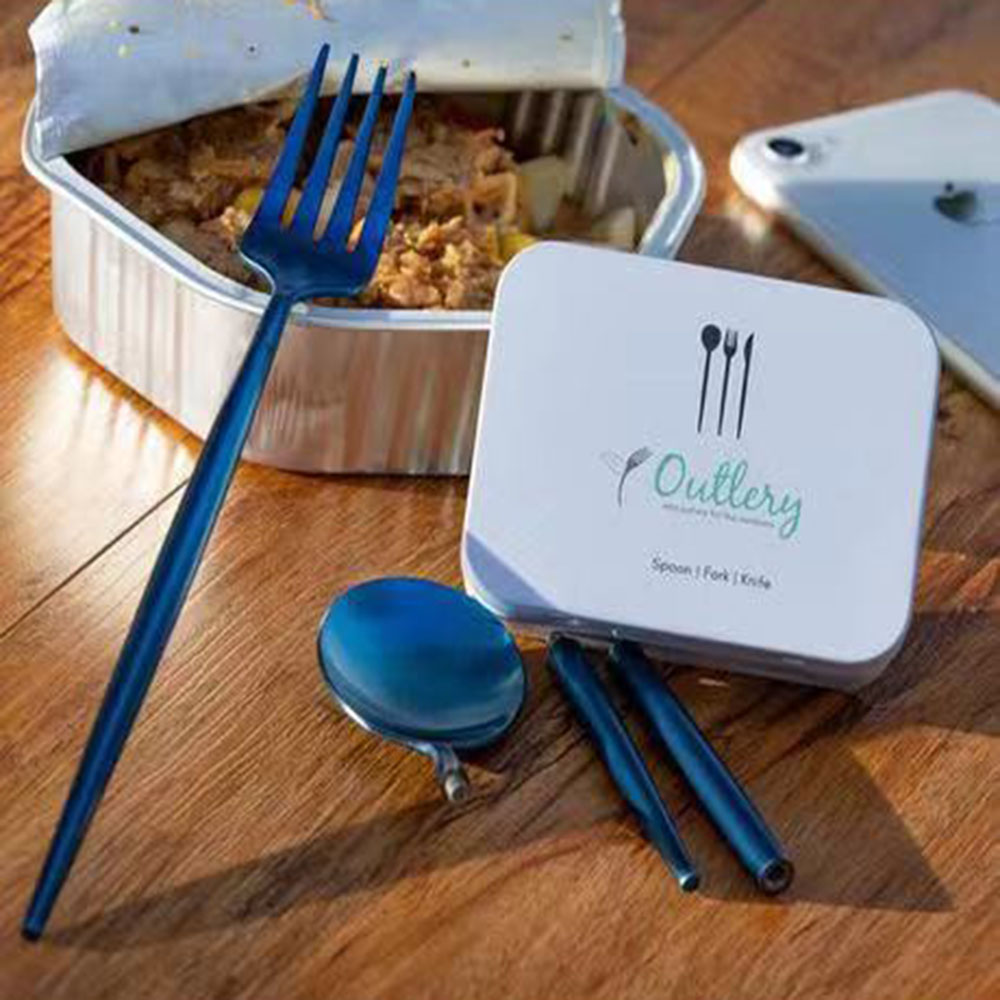 

304 Stainless Steel Reusable Cutlery Set Travel Dinnerware Set Detachable Fork Soup Spoon Knife Kit