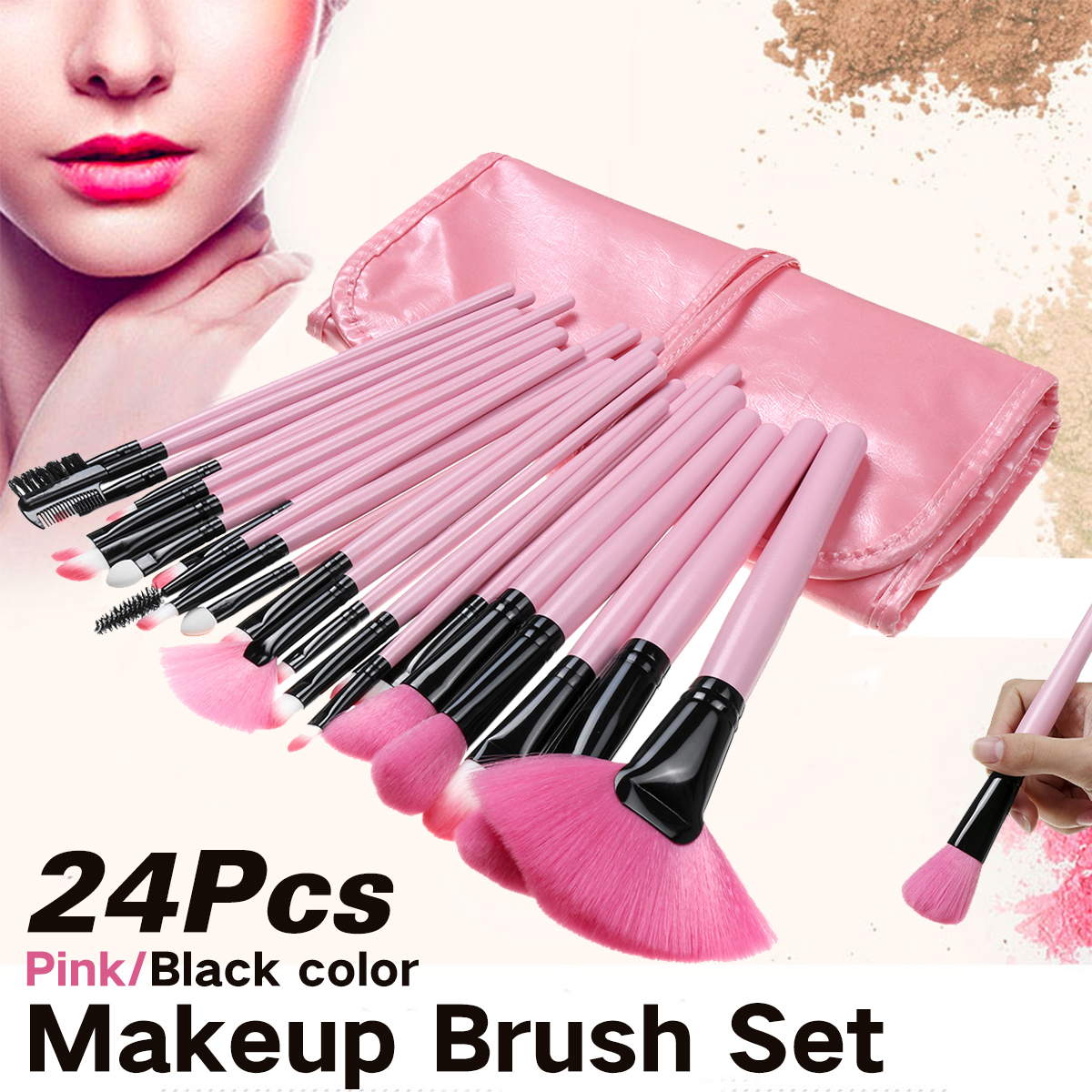 

24pcs/Set Pro Makeup Brushes Kit Powder Foundation Eyeshadow Eyeliner Lip Brush