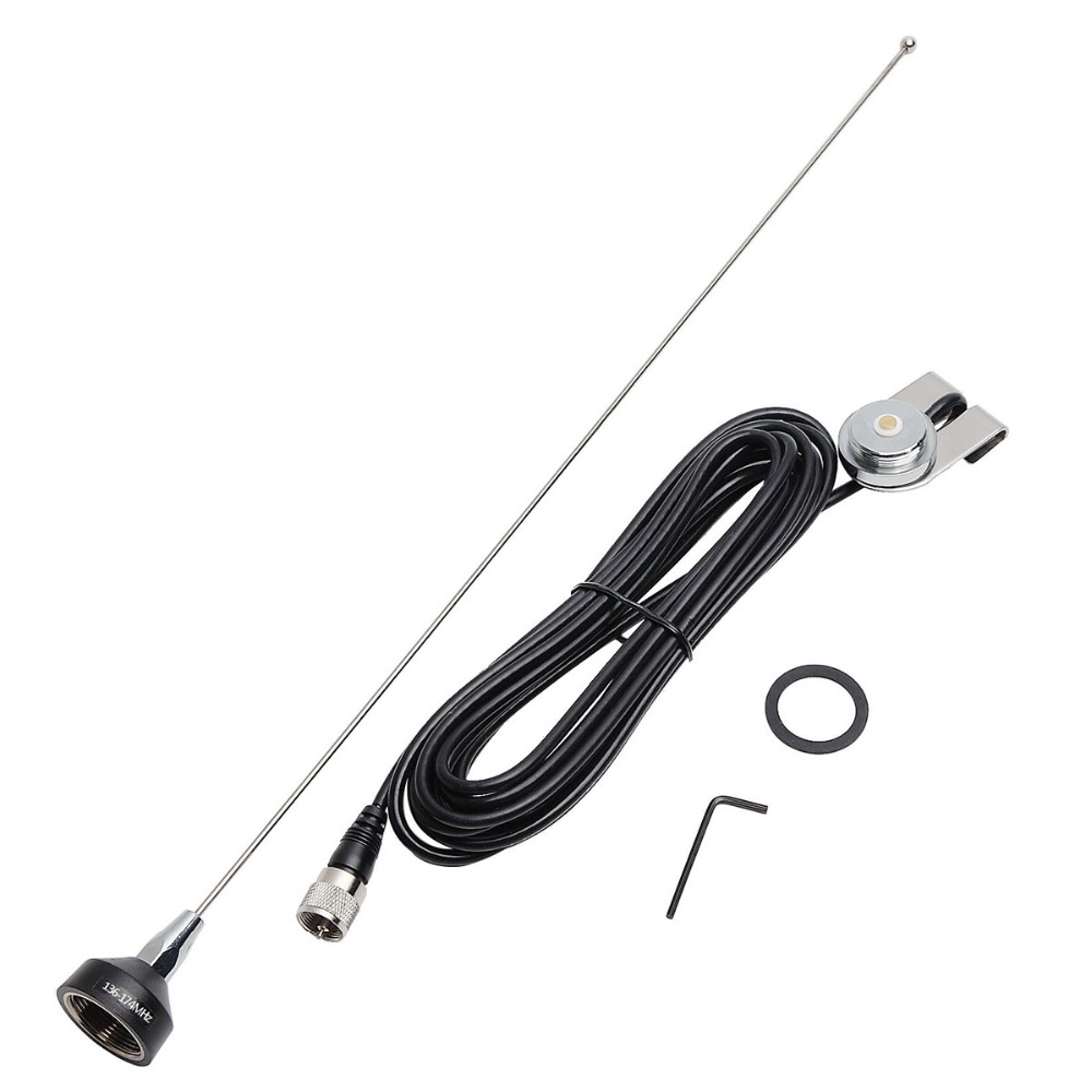 

NA-37 NMO VHF 136-174MHz Trunk Antenna with Mount NMO PL-259 Connector RG-58U 5M/16.4ft Coaxial Cable