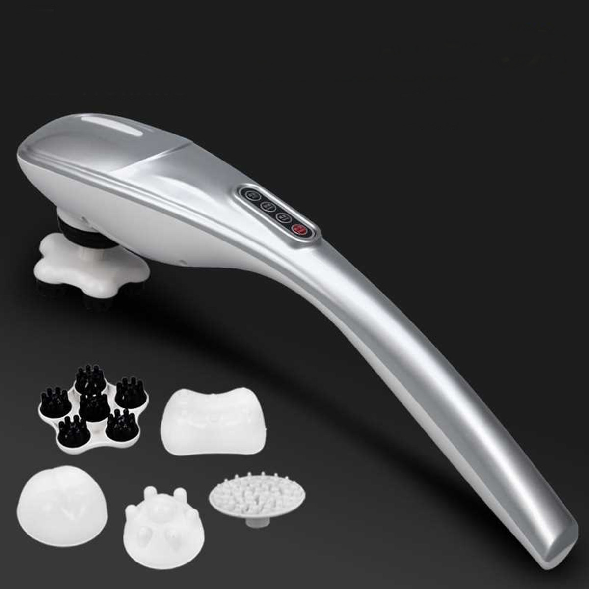 Auto electric massager handheld body neck back foot vibrating therapy machine with 5 head Sale