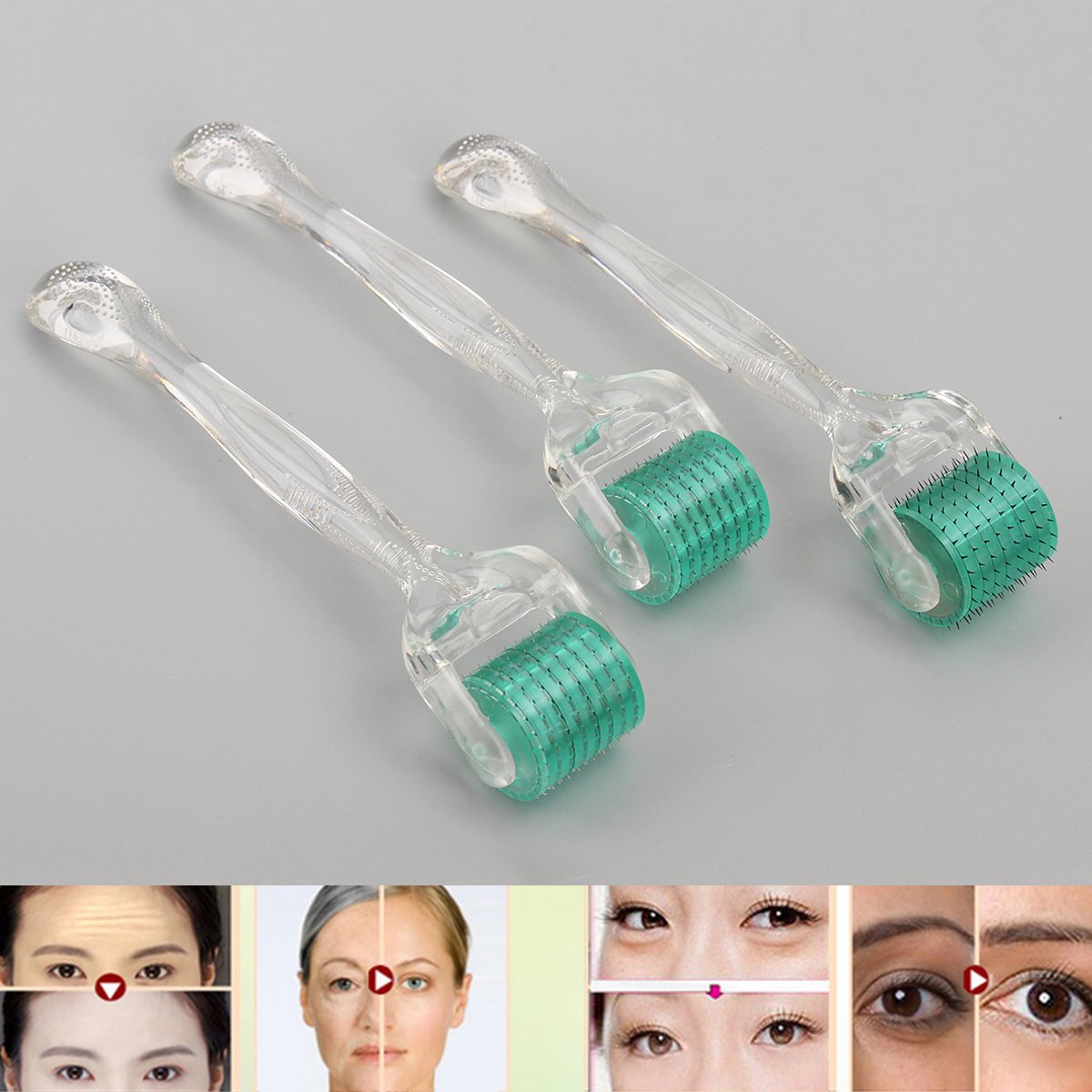 

0.5/1/1.5mm Titanium 192 Microneedle Derma Roller Wrinkle Scar Skin Acne Therapy