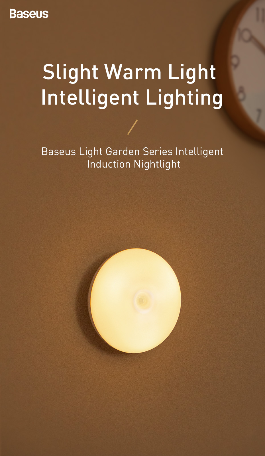 Baseus LED Night Light with PIR Intelligent Body Induction Motion Sensor Lamp For Smart Home 8