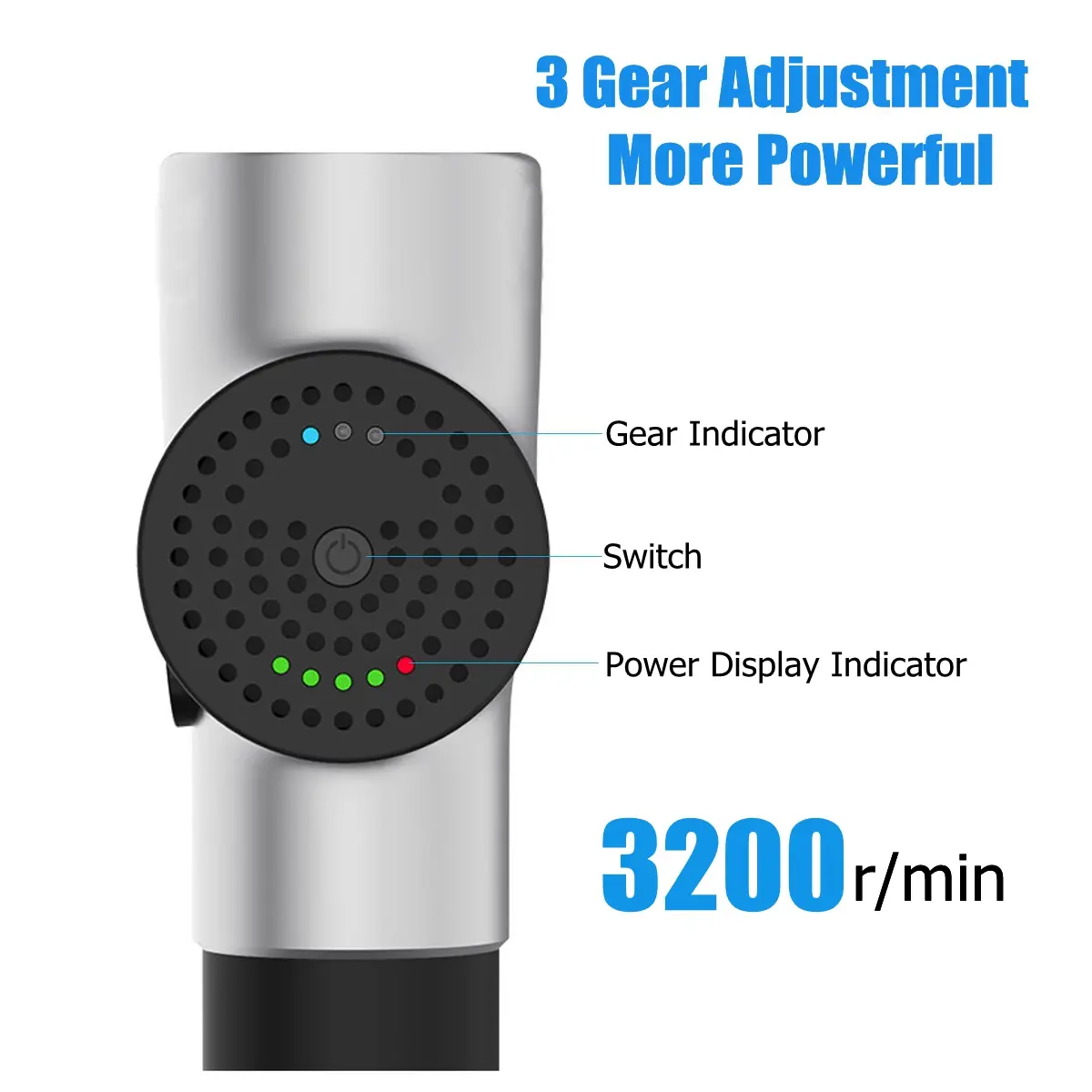 3 Speed Deep Tissue Muscle Massager Relaxation Vibration Electric Massager Cordless Percussion Massage G un Rechargeable Handheld Stimulation With 4 Head