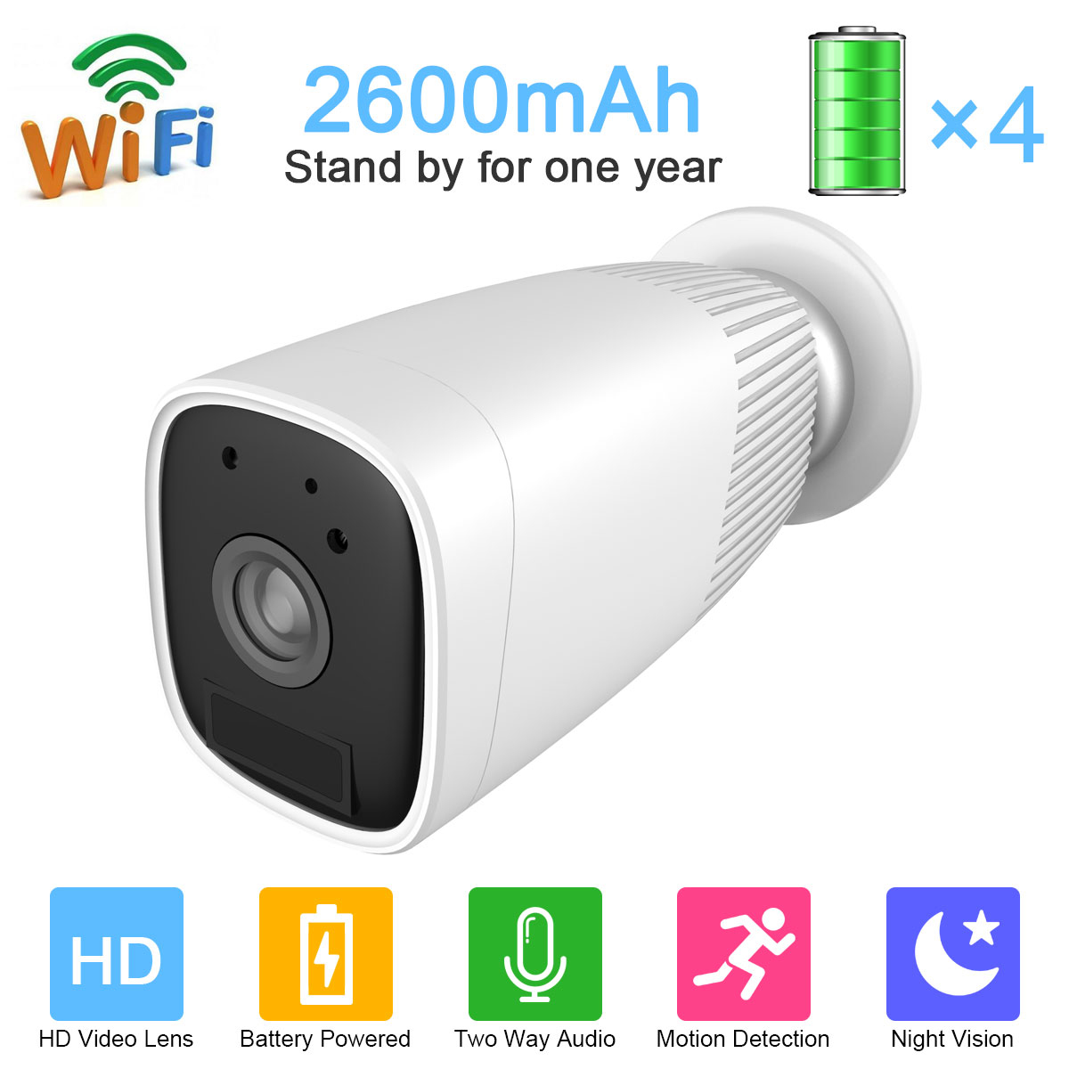 

Jooan JA-IPC206 Battery Power HD 1080P IP Camera Waterproof AP Hotspot Wireless WIFI Camera Home Baby Monitors Two-way A