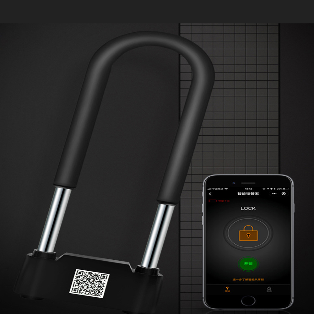 

Smart bluetooth Keyless U Type Lock Rechargeable Anti Theft Phone APP Control Password Door Lock