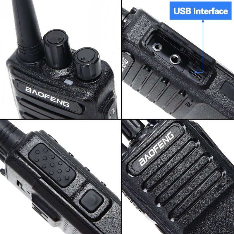 2pcs Baofeng BF-V9 Mini Walkie Talkie USB Fast Charge 5W UHF 400-470MHz Ham CB Portable Two Way Radio 5