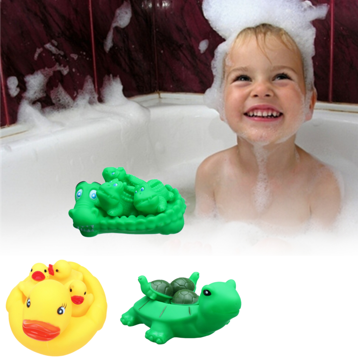Creative Children's Bathroom Plastic Animal Bath Toys 6